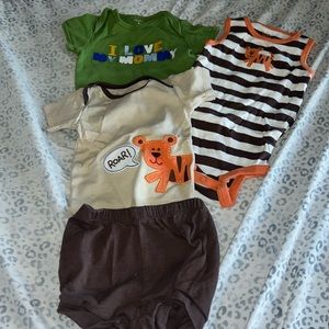 4 Pieces of Carters Baby Boy Summer Clothes - 6 months